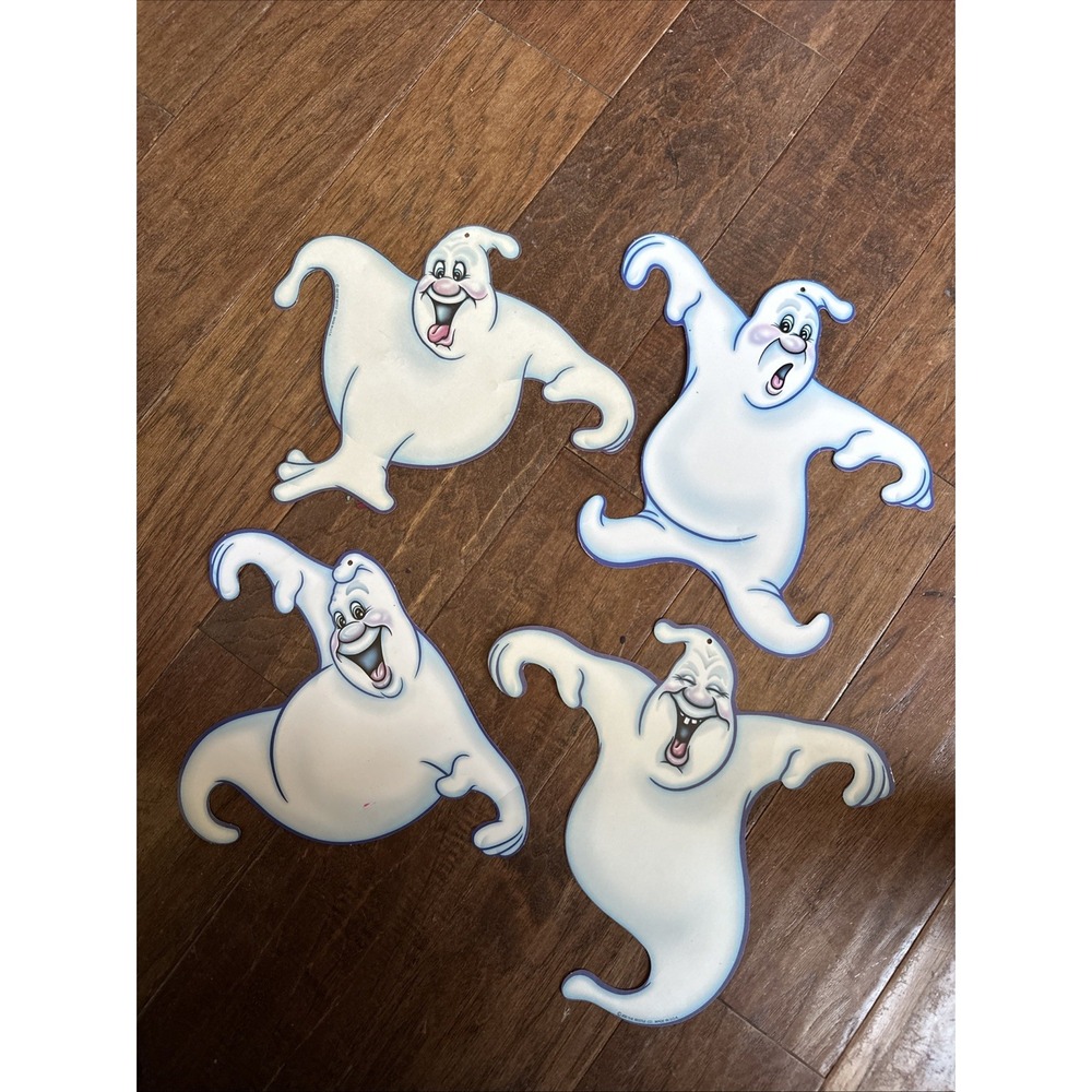 Vintage Beistle Co Halloween embossed Die Cut Lot Of 4 Made In USA Ghosts - Picture 2 of 2